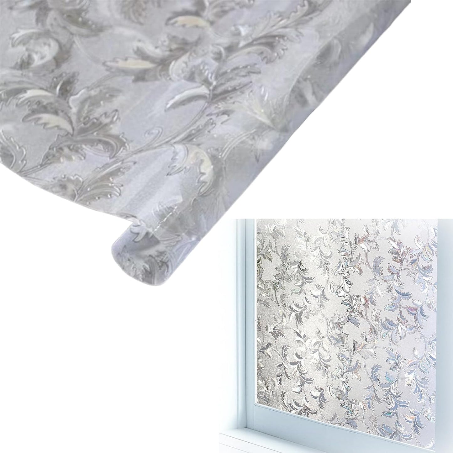 Frosted Stained Glass Window Film | Decorative PVC Privacy Cling | Non-Adhesive Static Design | Easy Installation | Enhance Home Décor | Size: 60 x 200cm - Medaid International