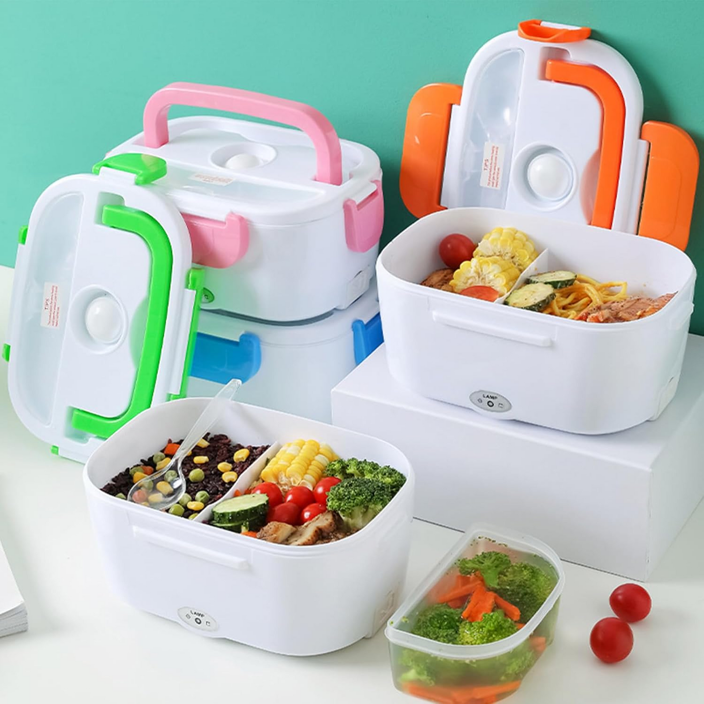 Electric Lunch Box – Portable Food Warmer for Work & Travel - Green - Medaid International