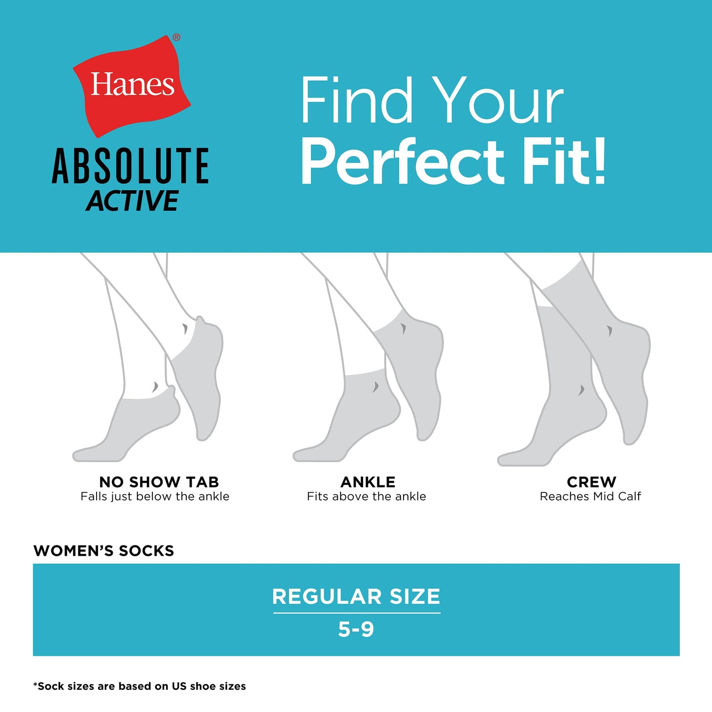 Hanes Women's Cushioned No Show Tab Socks, Absolute Active No Show Socks for Women, 4-Pairs - Medaid International