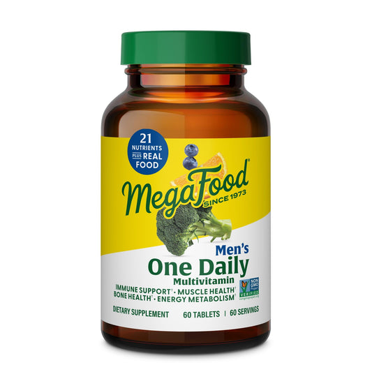 MegaFood One Daily Mens Multivitamins - Multivitamin for Men - Vitamin C, Vitamin D3 & Vitamin B12 - Muscle, Energy Metabolism & Immune Support - Vegetarian, Gluten Free - 60 Tablets, 60 Servings - Medaid International