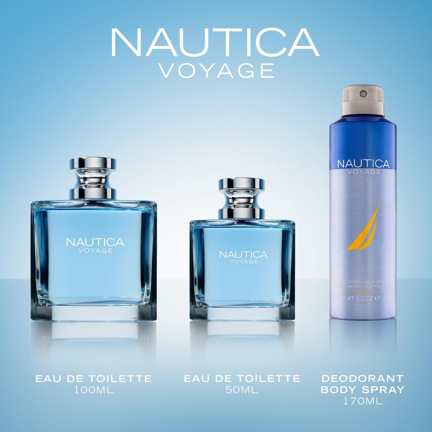 Nautica Voyage Eau De Toilette, Cologne and Fragrance For Men, Fresh, Romantic, Fruity Scent Woody, Aquatic Notes of Apple, Water Lotus, Cedarwood, and Musk Ideal Day Wear, Long Lasting 3.3Fl oz - Medaid International