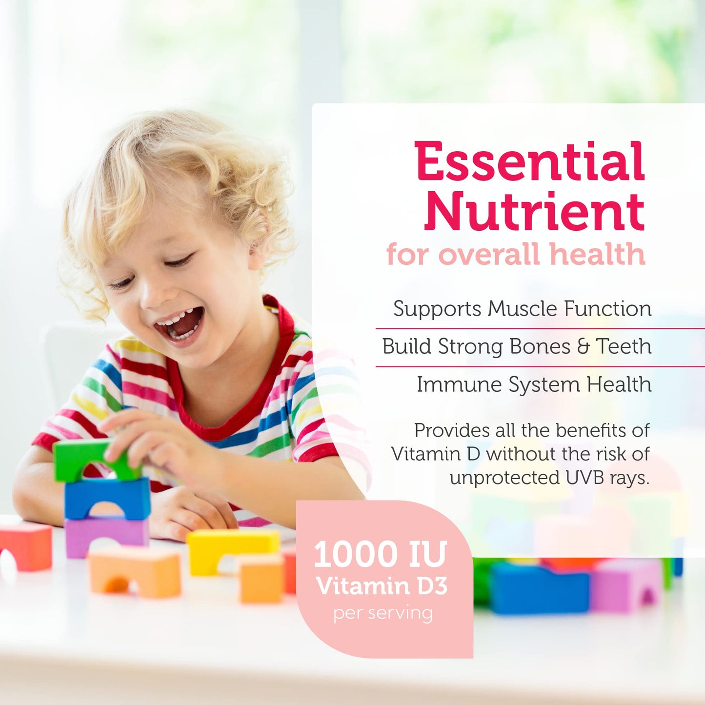 Zahler Junior D3 Vitamins 1000 IU - for Kids - Vitamin D for Kids to Support Bone, Teeth & Immune Health - Kosher Orange Flavor - 120 Count. - Medaid International