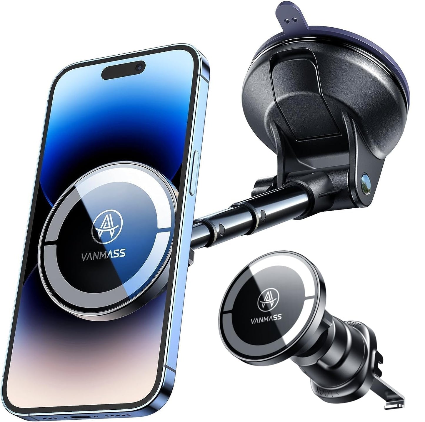 【2025 Military-Grade】VANMASS for MagSafe Car Mount【Upgraded Strongest Magnetic&Suction】Phone Holder Cell Stand for Dashboard Windshield Vent,Tesla Truck Cradle for iPhone 17 Pro Max 16 15 14 13 12 Air - Medaid International