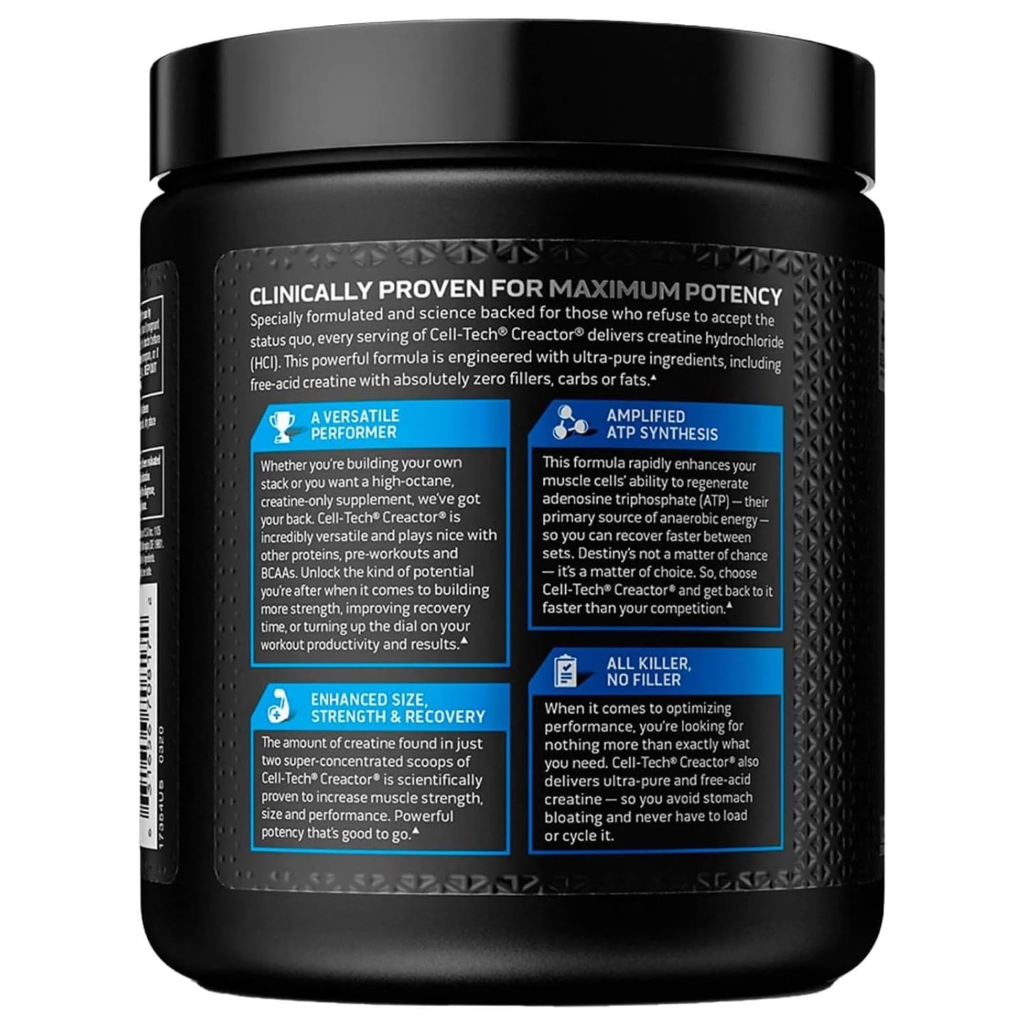 MuscleTech Cell-Tech Creactor - Creatine HCl Formula - Muscle Builder for Men & Women - Creatine HCl + Free-Acid Creatine Supplements - Fruit Punch Extreme, 120 Servings - Medaid International