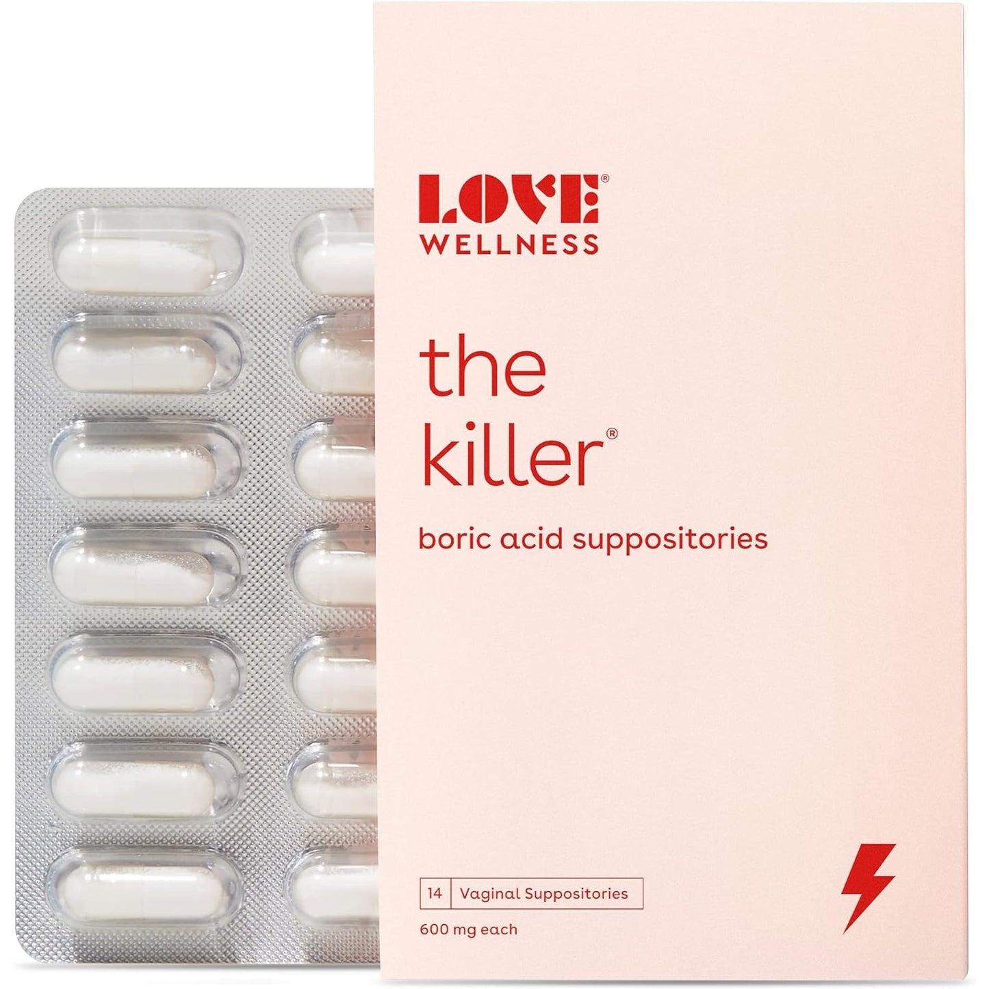 Love Wellness Boric Acid Suppositories for Women, The Killer | Vaginal Suppository for Healthy pH Balance & Odor Control | Hygiene Products for Discomfort | Intimate Feminine Health - Medaid International