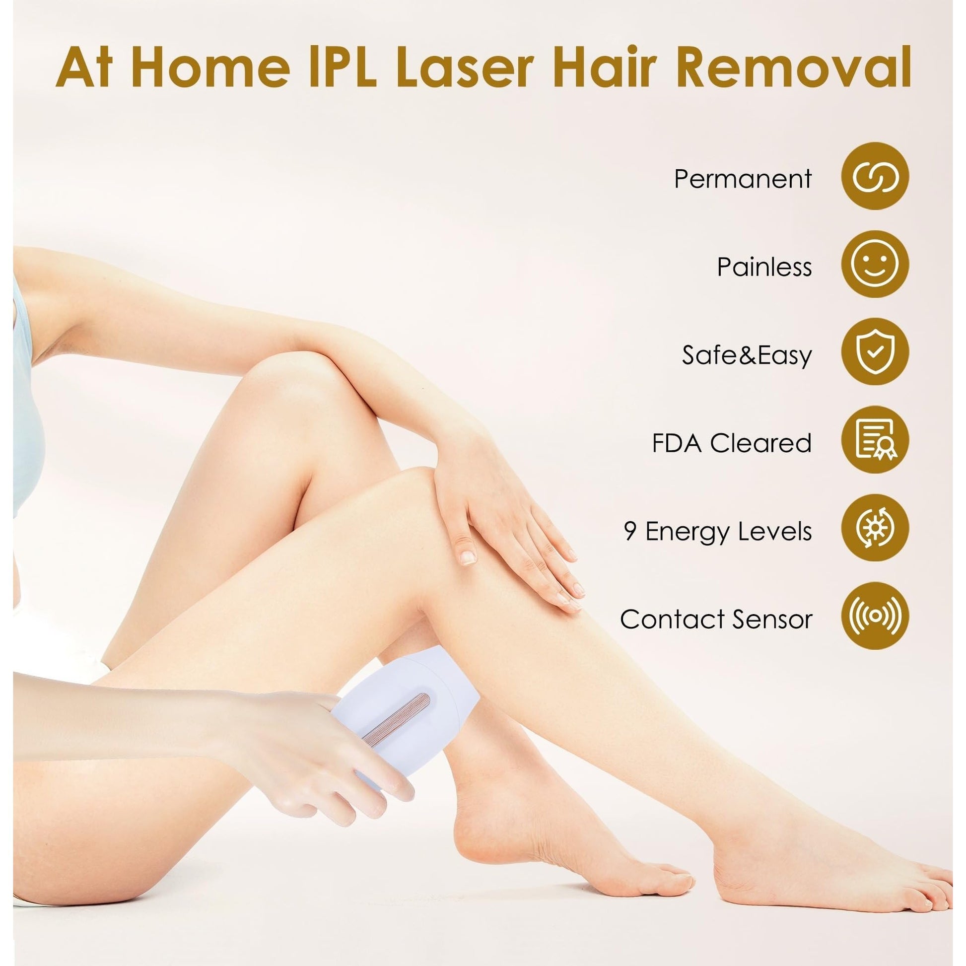 Laser Hair Removal Device Home Use IPL Laser Beauty Device Laser Hair Removal for Women and Men Hair Remover with Painless Permanent for Whole Body,Facial Lip Bikini Line Armpit Back Leg Arm - Medaid International