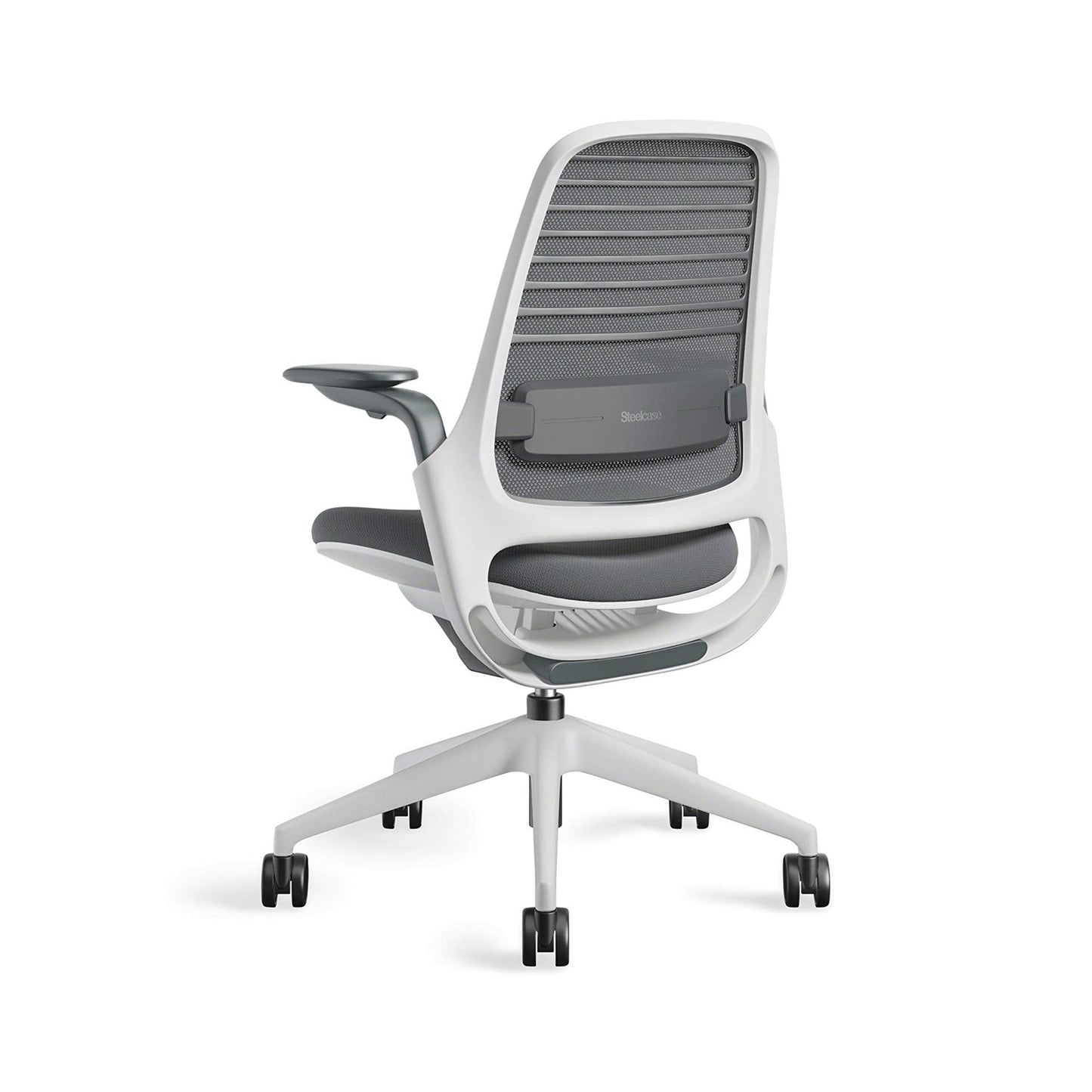 Steelcase Series 1 Office Chair - Ergonomic Work Chair with Wheels for Carpet - Helps Support Productivity - Weight-Activated Controls, Back Supports & Arm Support - Easy Assembly - Graphite, Light - Medaid International
