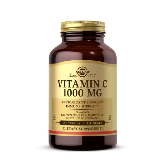 Solgar Vitamin C 1000 mg, 100 Vegetable Capsules - Antioxidant & Immune Support - Overall Health - Healthy Skin & Joints - Bioflavonoids Supplement - Non-GMO, Vegan, Gluten Free, Kosher - 100 Servings - Medaid International