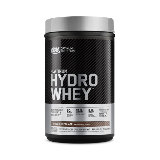 Optimum Nutrition Platinum Hydrowhey Protein Powder, 100% Hydrolyzed Whey Protein Isolate Powder, Flavor: Turbo Chocolate, 20 Servings, 1.8 Pounds (Packaging May Vary) - Medaid International
