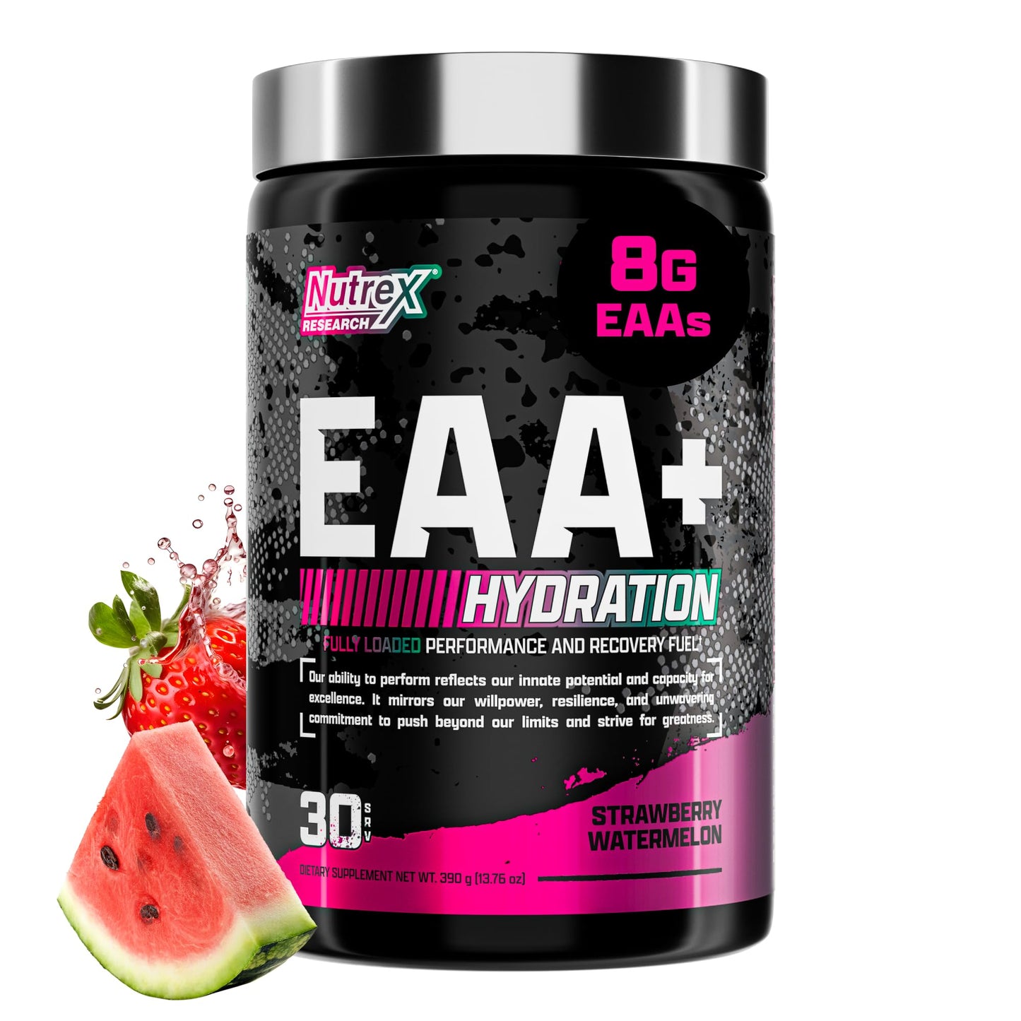 Nutrex Research EAA Hydration | EAAs + BCAA Powder | Muscle Recovery, Strength, Muscle Building, Endurance | 8G Essential Amino Acids + Electrolytes | Strawberry Watermelon 30 Serving - Medaid International