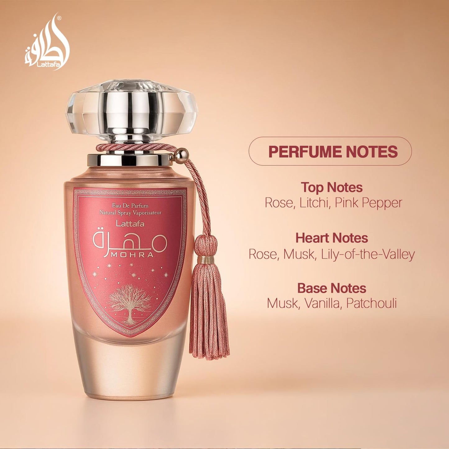 Lattafa Mohra Silky Rose for Women Eau de Parfum Spray, 3.4 Ounce / 100 ml - Medaid International