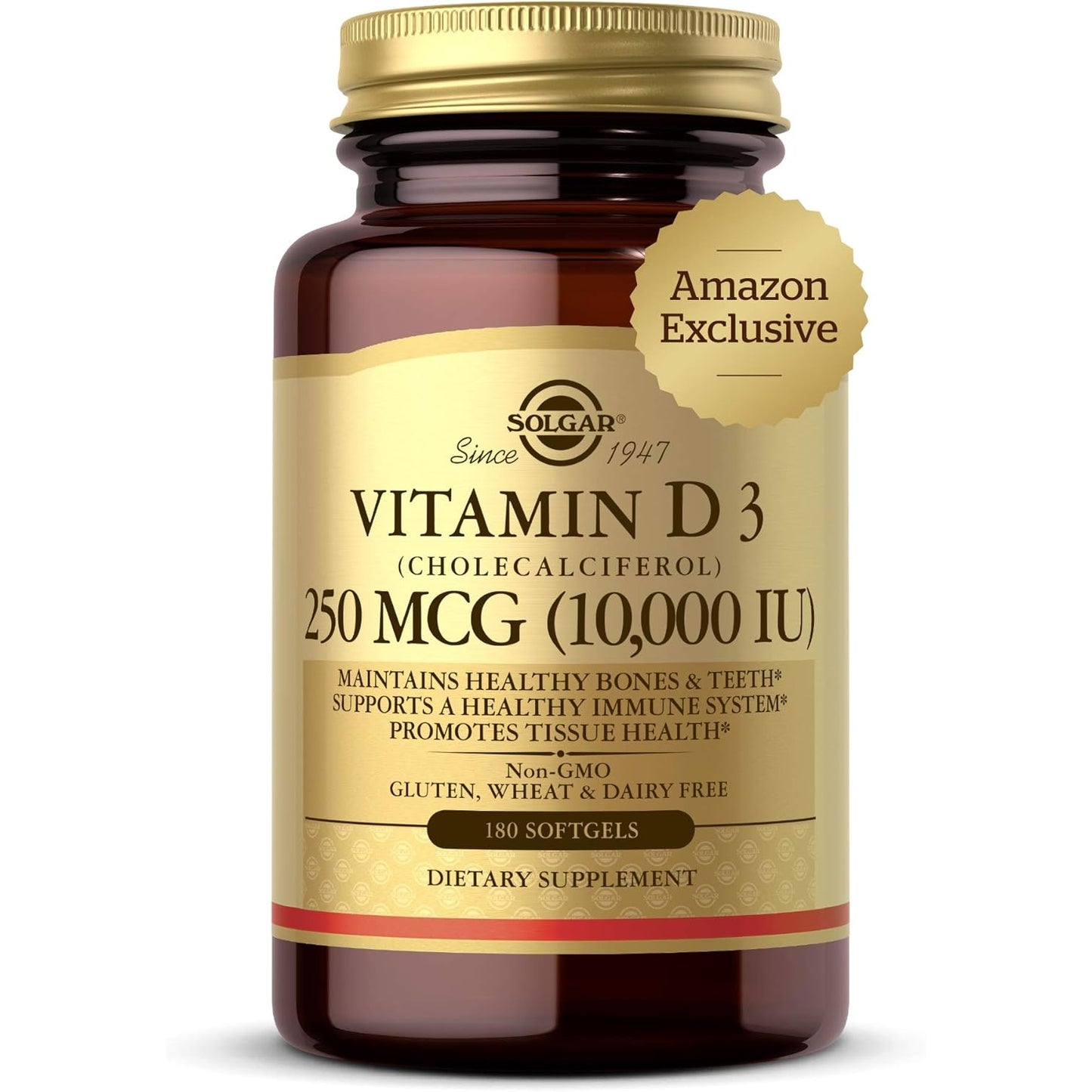 Solgar Vitamin D3 (Cholecalciferol) 25 MCG (1000 IU), 250 Softgels - Helps Maintain Healthy Bones & Teeth - Immune System Support - Non-GMO, Gluten Free, Dairy Free - 250 Servings - Medaid International