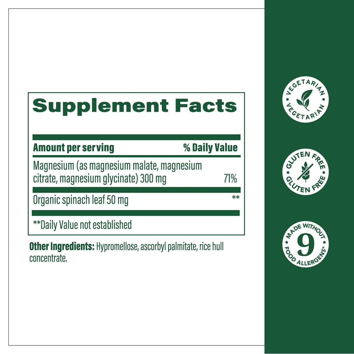 MegaFood Magnesium 300 mg - Highly Absorbable Blend of Magnesium Glycinate, Citrate & Malate to Help Support Heart, Nerve Health & Relaxation - 60 Capsules (30 Servings) - Medaid International