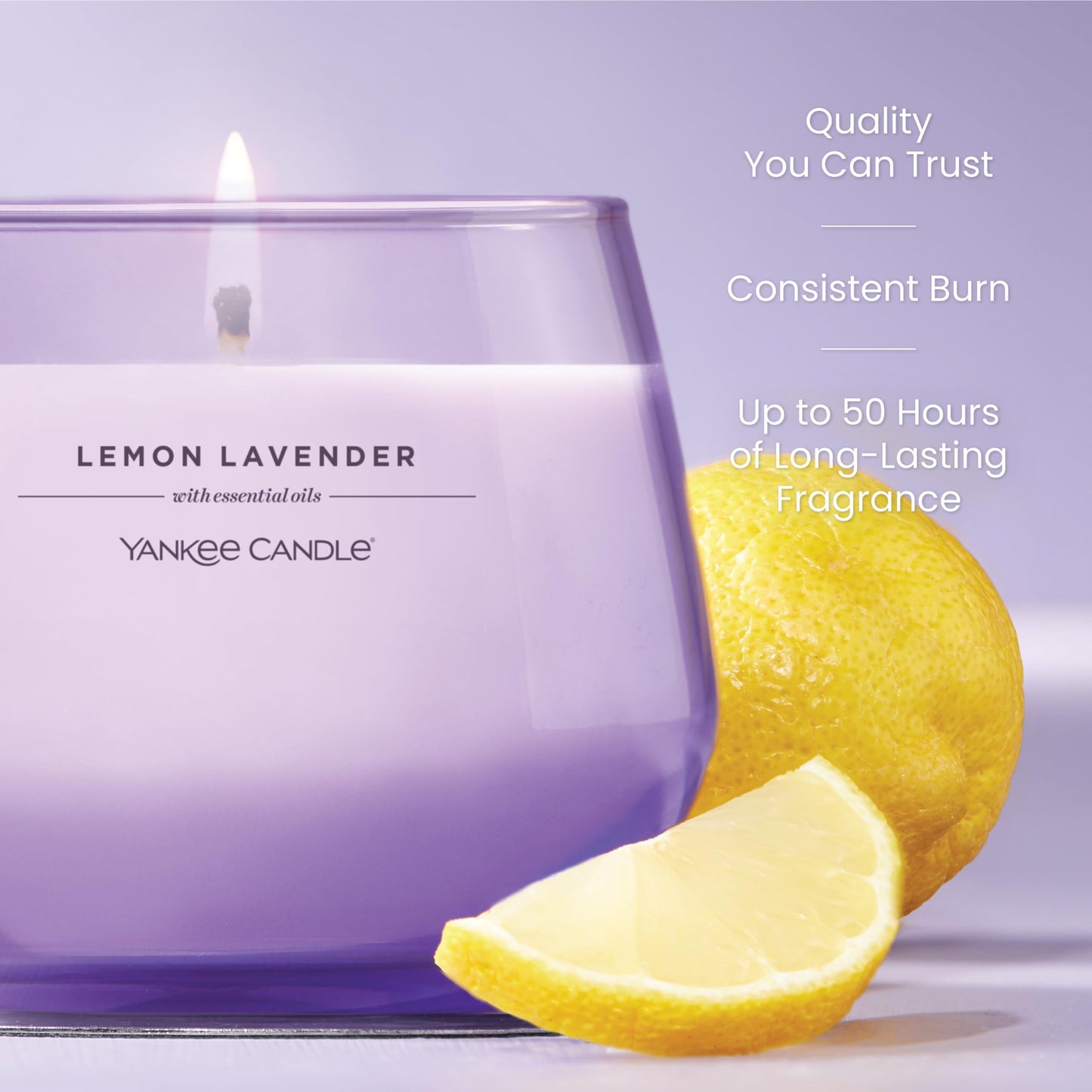 Yankee Candle Studio Scented Candle with up to 50 Hour Burn Time, Premium Plant Wax Blend for Consistent Burn, 10 oz Jar Candle with Room Filling Fragrance, Lemon Lavender - Medaid International