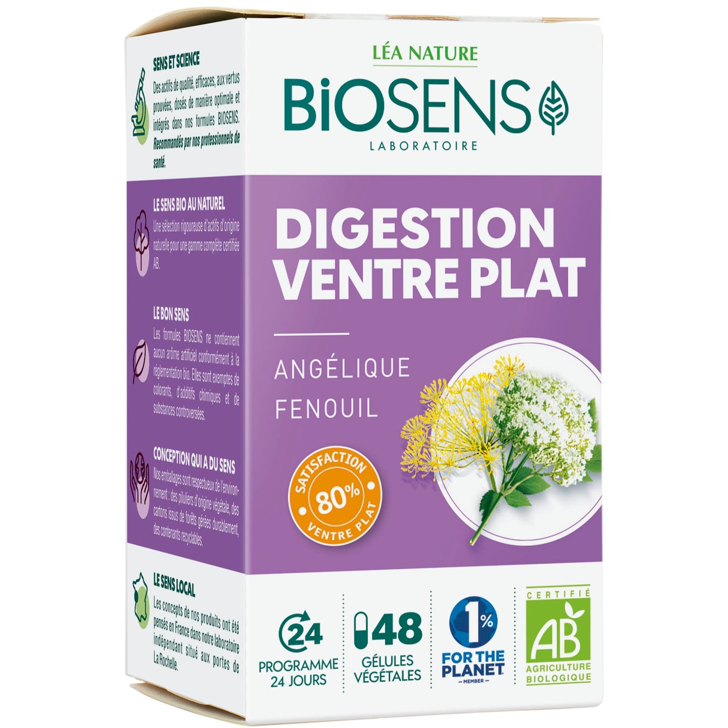Biosens - Gélule Végétale Digestion Ventre Plat Angélique Fenouil 19 g - Medaid International