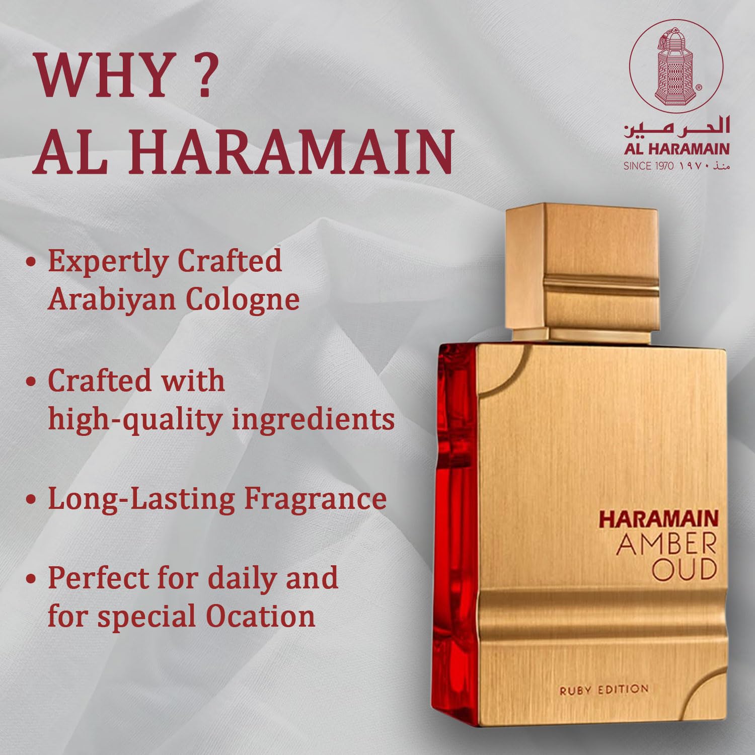 Al Haramain Amber Oud Ruby Eau De Parfum for Unisex 3.3 Ounce - Medaid International