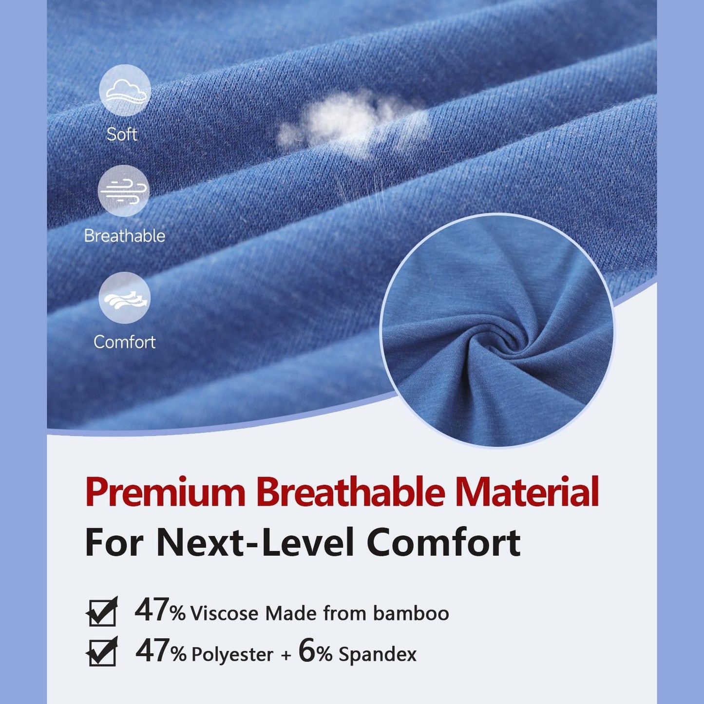 BAMBOO COOL Men's Underwear Boxer Briefs Ultra Breathable Stretch No Riding Up with Fly Multipack - Medaid International