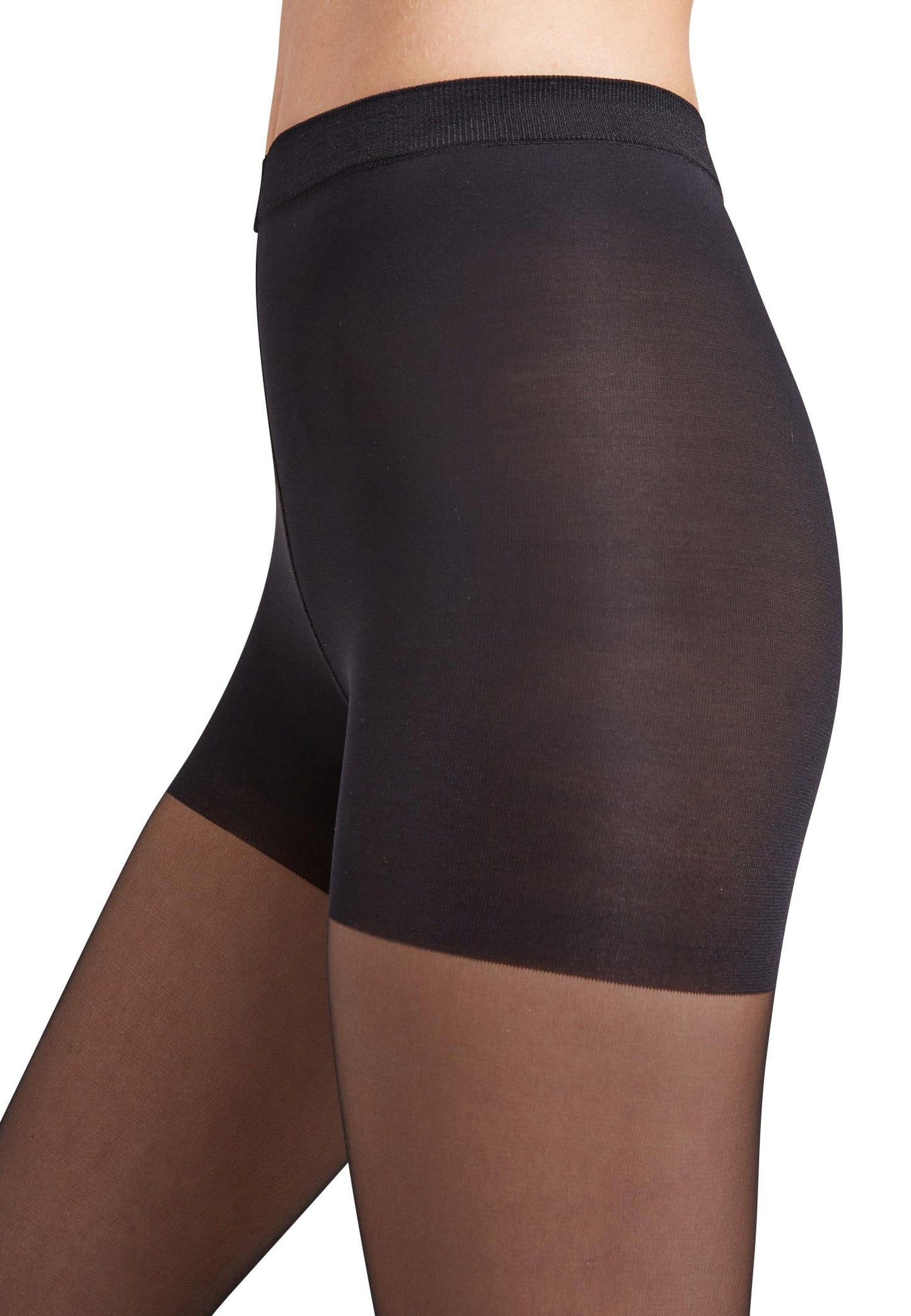 Wolford Individual 10 Tights For Women Sheer Shaping Pantyhose Reinforced Panty Shadow Toe Soft Waistband for All-Day Comfort Black Black Medium - Medaid International