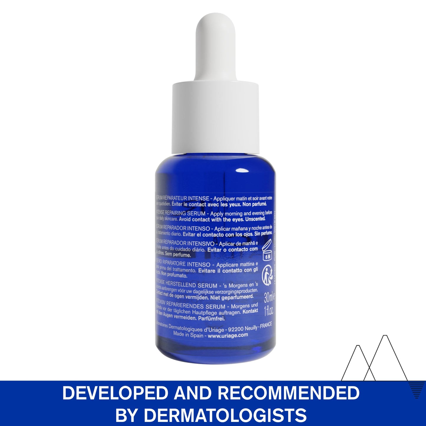 URIAGE Cica-Daily Intense Repairing Serum | Made With Prebiotic, Hyaluronic Acid & Centella Asiatica, Boosts Skin Repair, Paraben & Fragrance-free, Non-Comedogenic, 30 mL / 1.01 oz - Medaid International