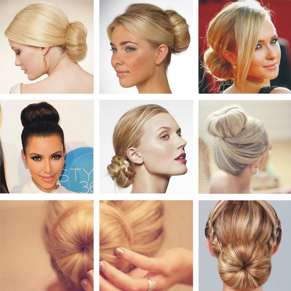 Goldrose Beauty Hair Styling Accessory - 2 Pieces Doughnut Hair Bun Maker and Curler in Small & Large (Black) - Medaid International