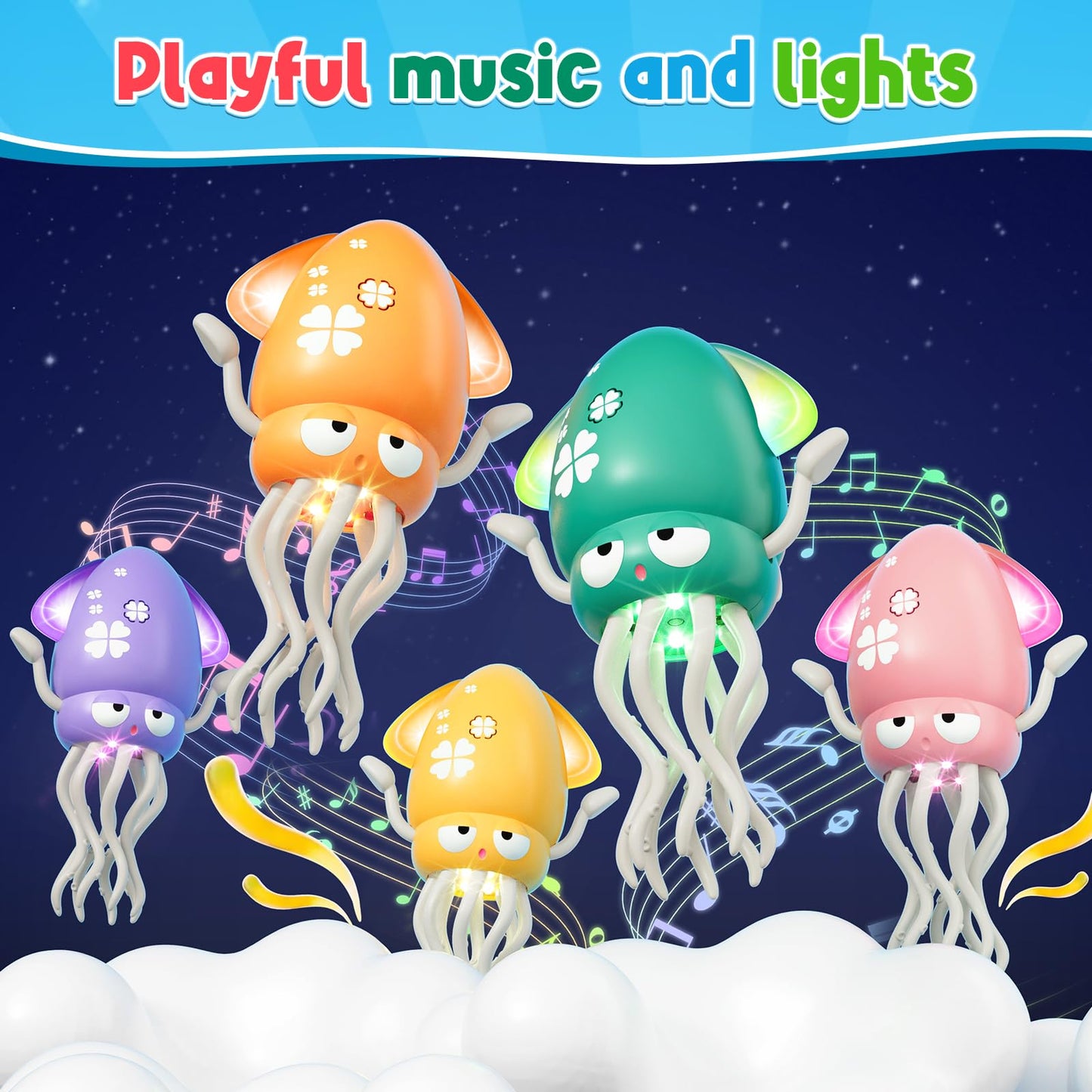 Dancing Octopus Baby Toy, Electric Crawling Octopus Tummy Time Toy, Rechargeable Magic Dancing Music Squid Baby Toys for 3 4 5 Year Old Kids Boy Girl Birthday Gifts Christmas Stocking Stuffers(Green) - Medaid International