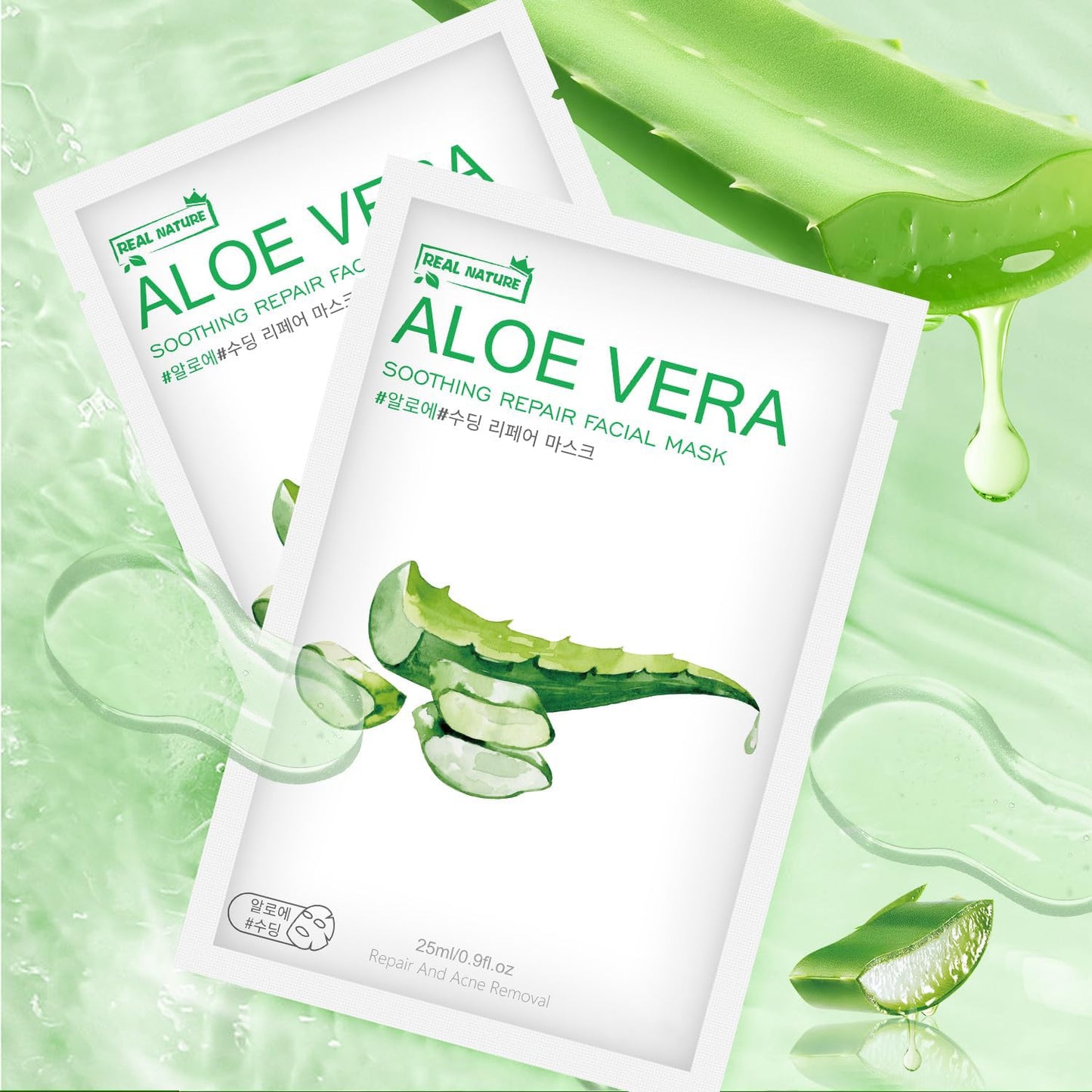 Aloe Vera Face Mask,Hydrating Face Masks Skincare For Dry, Oily,Sensitive Skin,Aloe Facial Skincare Sheet For Moisturizing, Soothing, Calming, Sun Care,Acne, Facial Masks for Women Skin Care 10-Pack - Medaid International