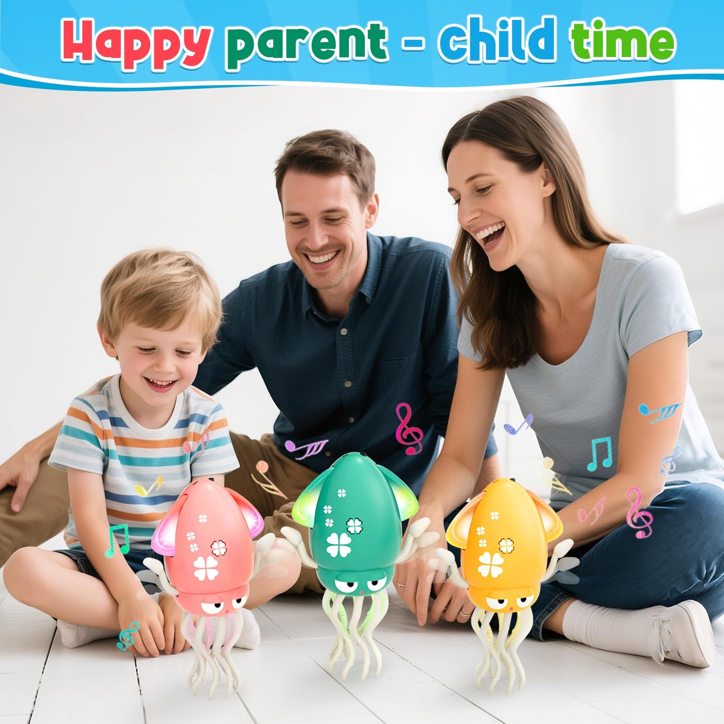 Dancing Octopus Baby Toy, Electric Crawling Octopus Tummy Time Toy, Rechargeable Magic Dancing Music Squid Baby Toys for 3 4 5 Year Old Kids Boy Girl Birthday Gifts Christmas Stocking Stuffers(Green) - Medaid International