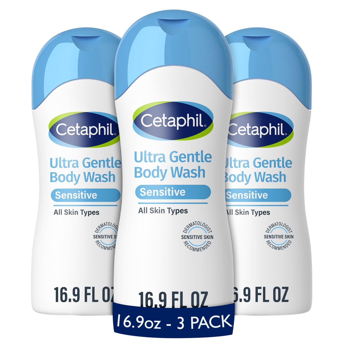 Cetaphil Ultra Gentle Refreshing Body Wash, For Dry to Normal, Sensitive Skin, 16.9oz Pack of 3, Aloe Vera, Calendula, Vitamin B5, Hypoallergenic, Paraben Free, Fragrance Free, Dermatologist Tested - Medaid International