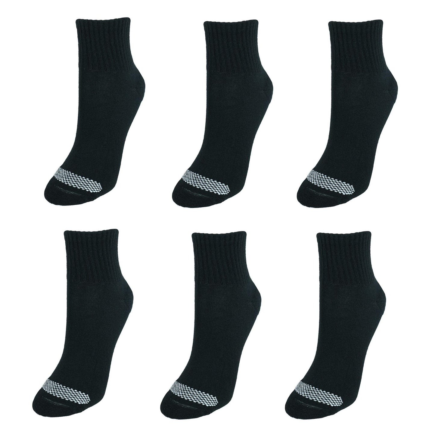 Hanes womens Cool Comfort Toe Support Ankle Socks, 6-pair Pack Casual Sock, Black/White Vent, One Size US - Medaid International