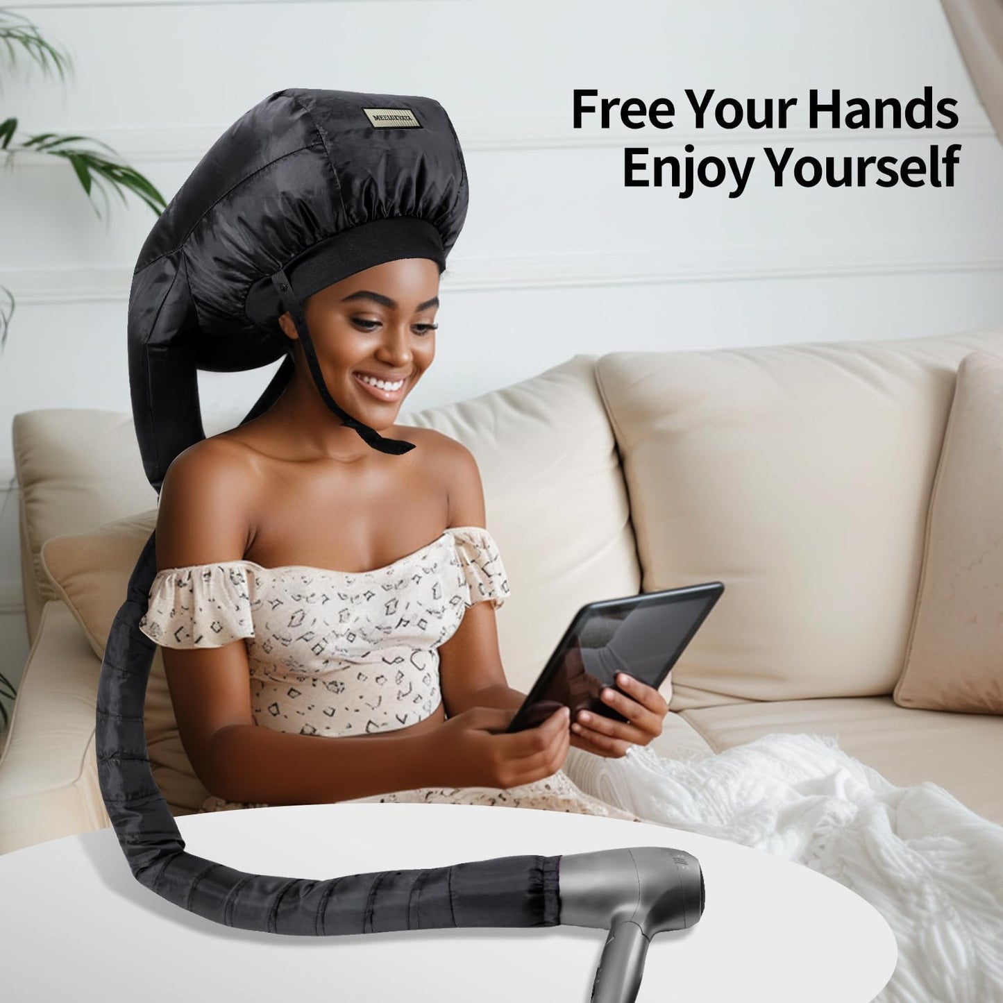 Hair Dryer Diffuser Attachment for Curly Hair,Portable Easy Use for Travel or Apartment,Curly Hair Diffuser Bonnet for Deep Conditioning at Home - Medaid International
