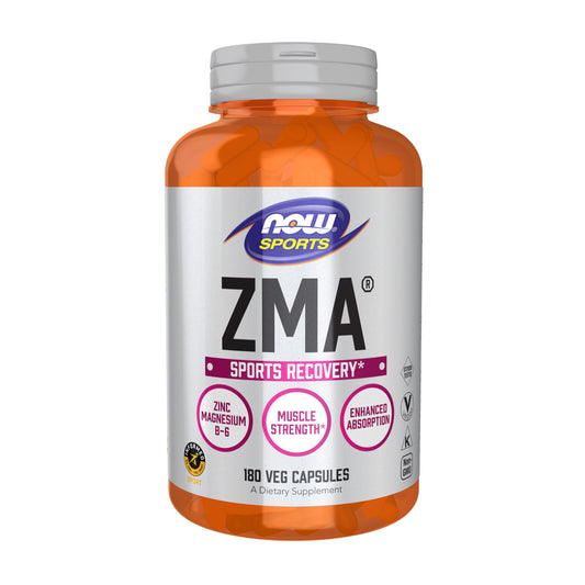 NOW Foods Sports Nutrition, ZMA (Zinc, Magnesium and Vitamin B-6), Enhanced Absorption, Sports Recovery*, 180 Capsules - Medaid International