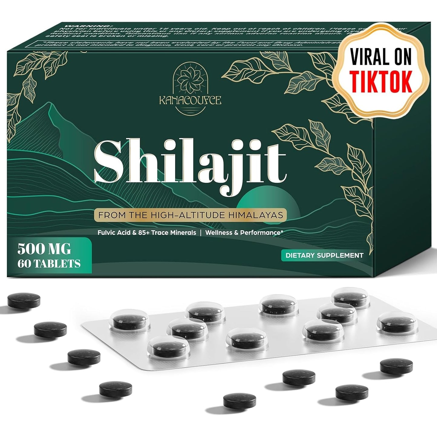 30,000 MG Shilajit Tablets, Shilajit Himalayan Organic, with Fulvic Acid & 85+ Trace Minerals, More Effective Than Shilajit Resin & Capsules, Shilajit for Men & Women, with Lab Test. 60 Count. - Medaid International