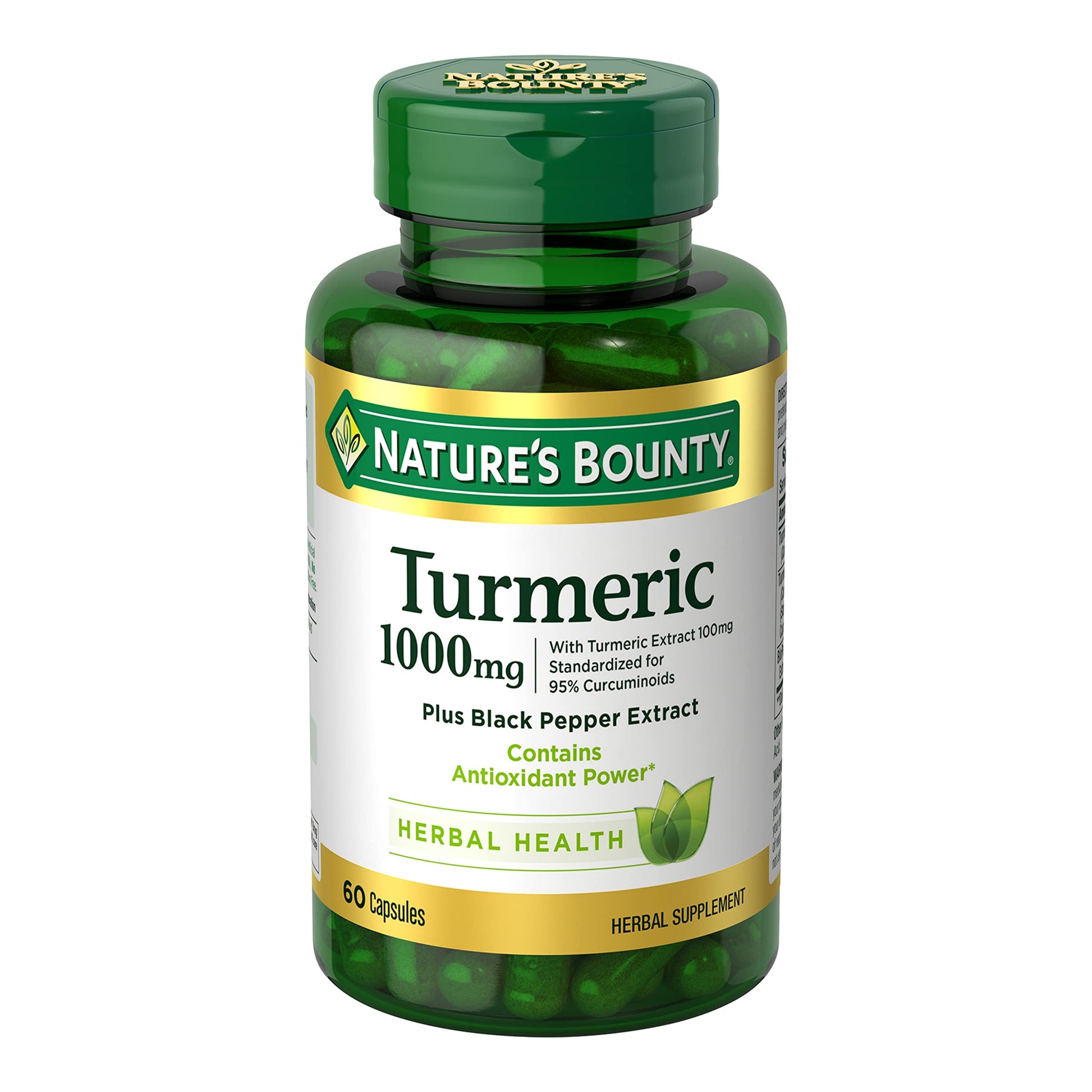 Nature's Bounty Turmeric with Black Pepper Extract, Supports Antioxidant Health, 1000mg, 60 Capsules - Medaid International