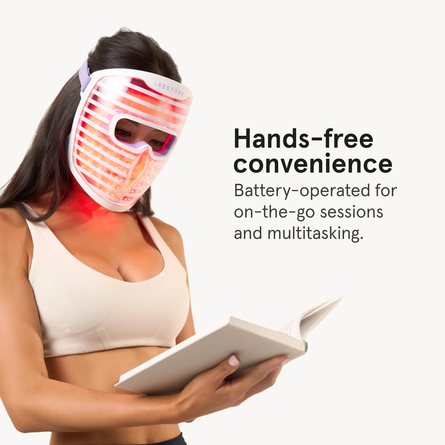 iRestore Red Light Therapy for Face - Anti Aging LED Face Mask for Youthful Radiant Skin with Reduced Wrinkles, Fine Lines - Red, Blue & Infrared Therapy Mask - Facial Skincare Device with 360 LEDs - Medaid International