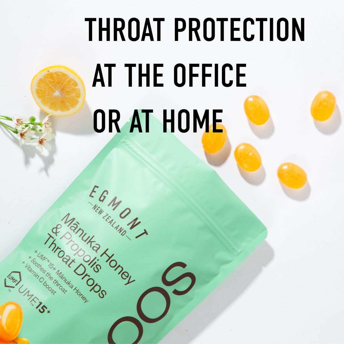 Egmont Honey Manuka Honey & Propolis Throat Drops 15 Count | UMF 15+ New Zealand Honey with Vitamin C | Natural Soothing Relief On-the-Go - Medaid International
