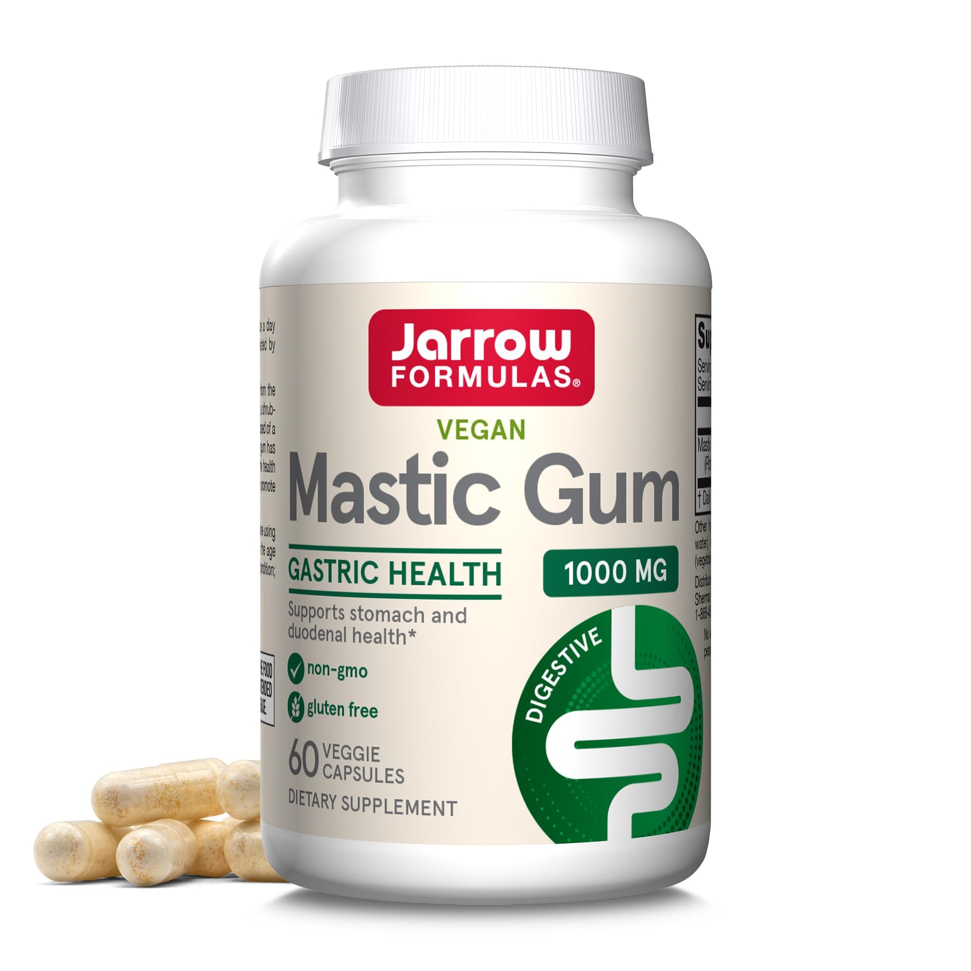 Jarrow Formulas Mastic Gum 1000 mg - 60 Veggie Caps - Natural Formula Supporting Stomach, Duodenal & Oral Health - 30 Servings - Medaid International