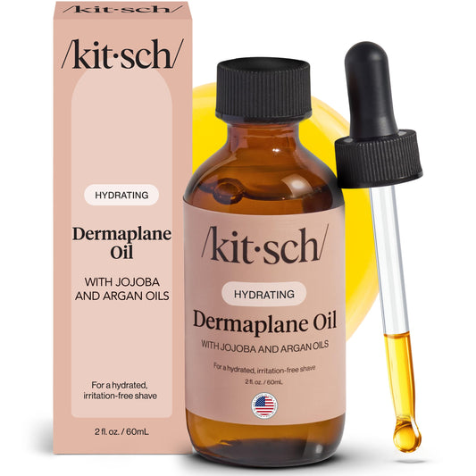 Kitsch Dermaplane Face Oil with Jojoba & Argan Oil – Hydrating Facial Formula for Dermaplaning Tool, Gua Sha & Razor Use – Irritation-Free Shave Oil for Soft, Radiant Skin – 2oz - Medaid International
