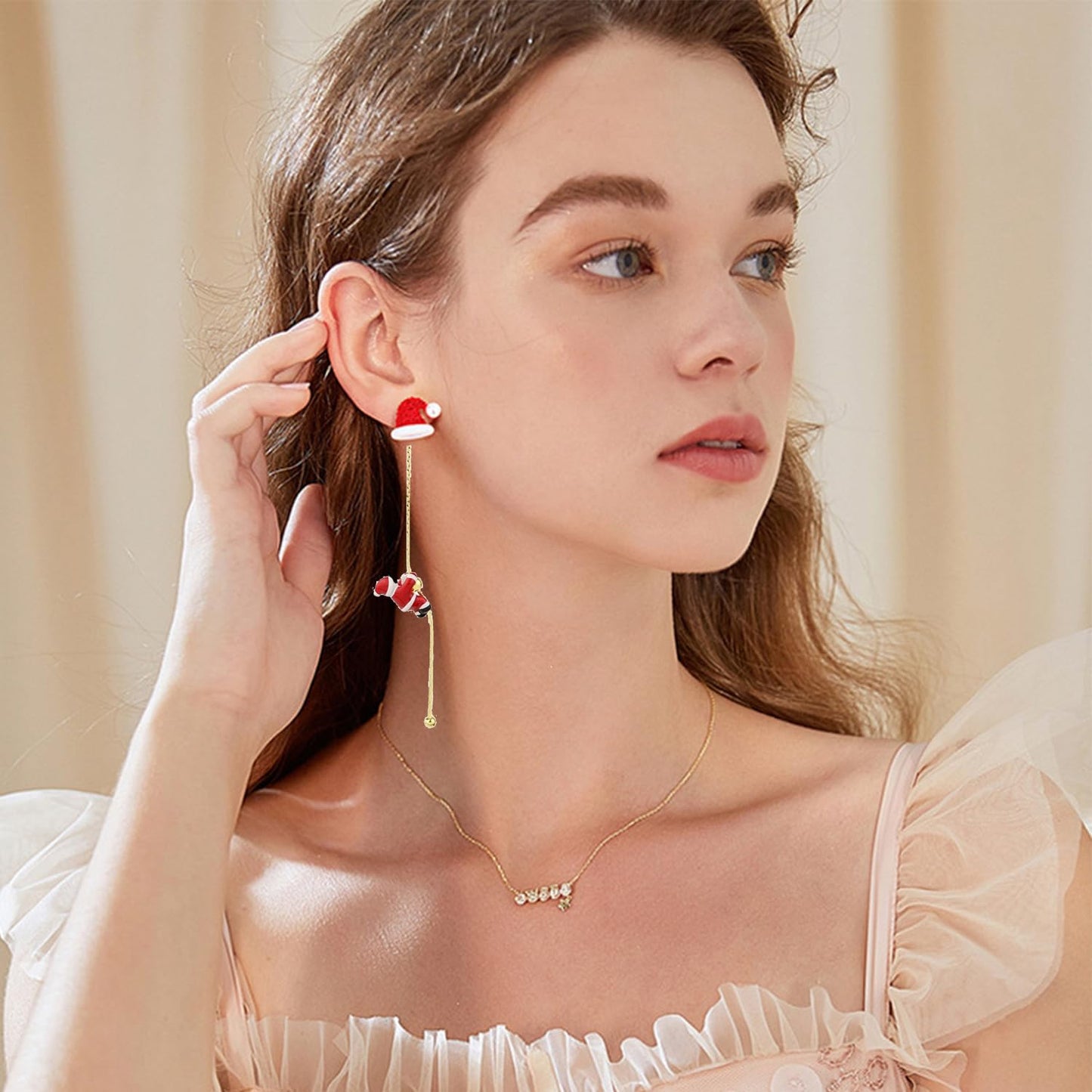 Christmas Earrings for Women - Snowflake, Santa Claus, Tree, Crystal Sock, Hat Dangle Tassel Earrings - Merry Christmas Jewelry Gifts (Snowflake) - Medaid International