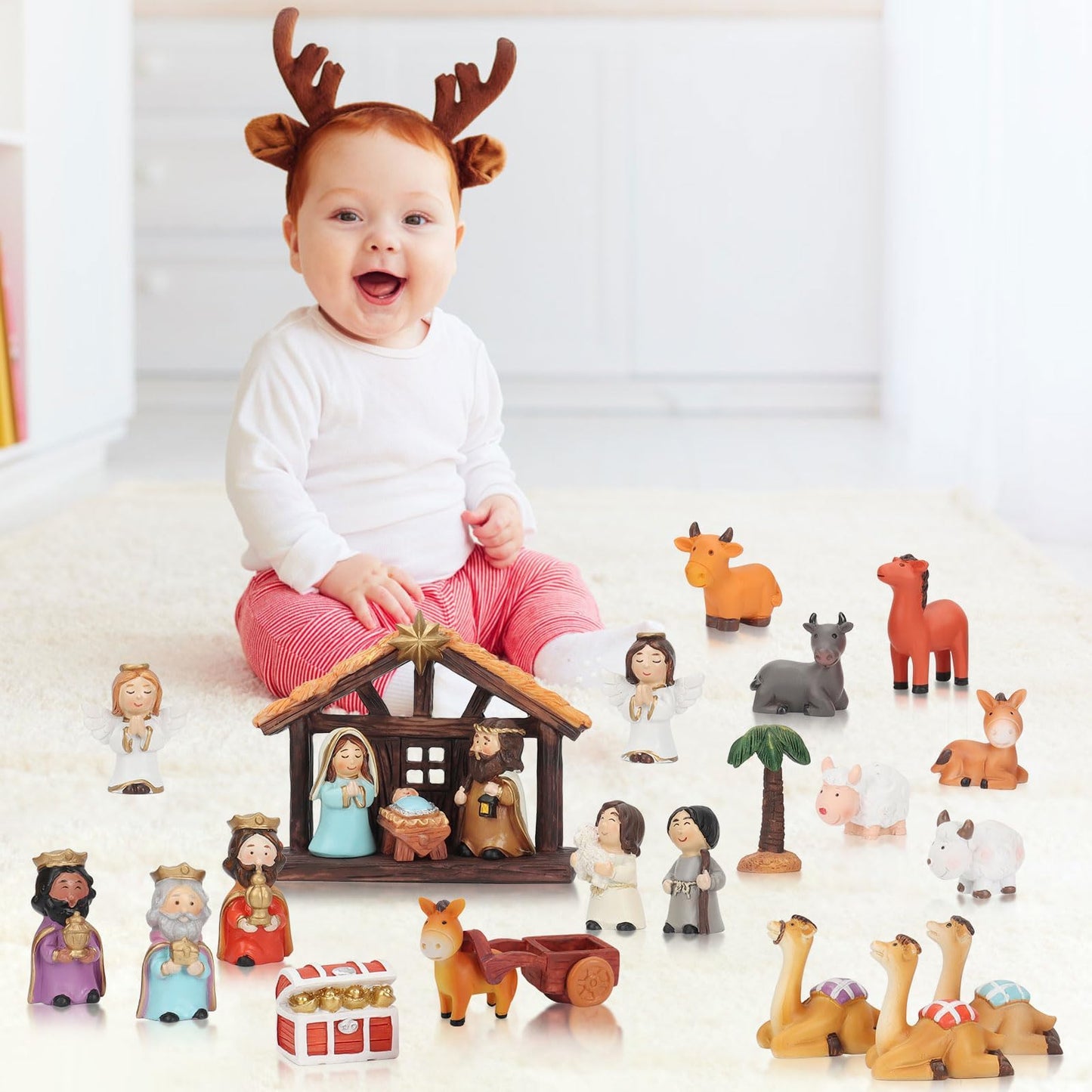 Nativity Advent Calendar 2025 Kids - Nativity Scene Story Gifts for Toddlers 24 Days Xmas Count Down Box, Christian Religious Christmas Countdown Calendar Surprises Gifts for Children (Figurine Set) - Medaid International