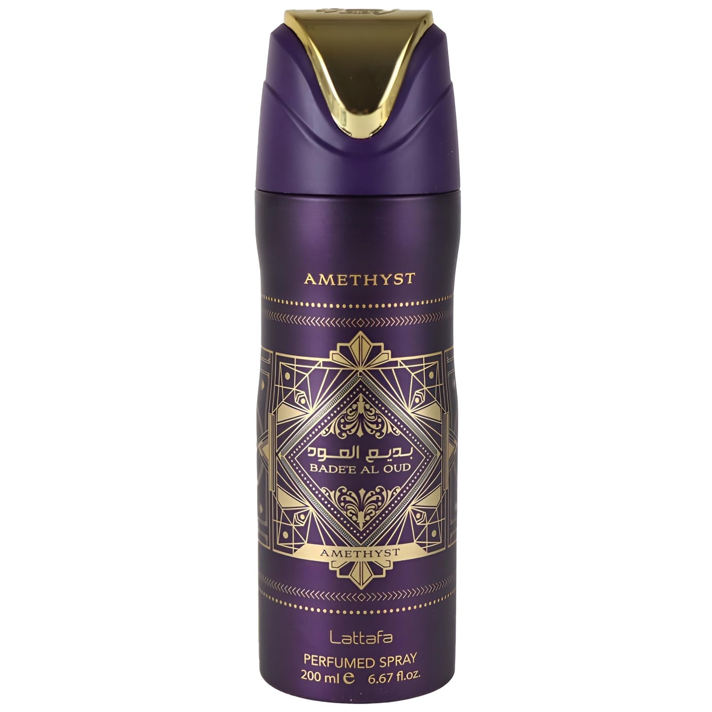 Lattafa Bade'e Al Oud Amethyst – Floral, Spicy, Woody, Sweet – Perfumed Deodorant Spray for Unisex, 6.67 Ounce / 200 ml - Medaid International