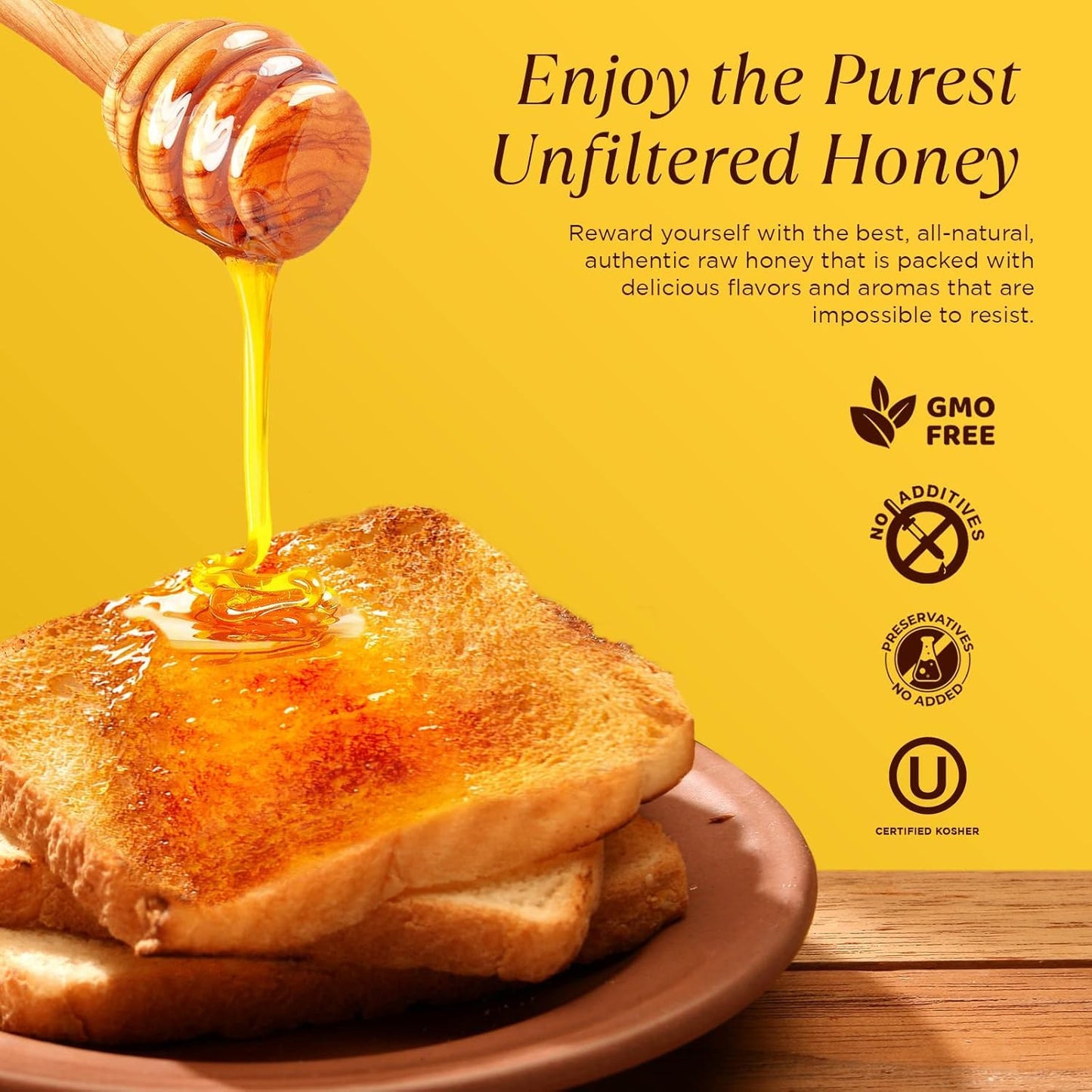 100% Raw & Unfiltered Wildflower Honey - American Made by Pure Southern Honey (48 Ounce) - Medaid International