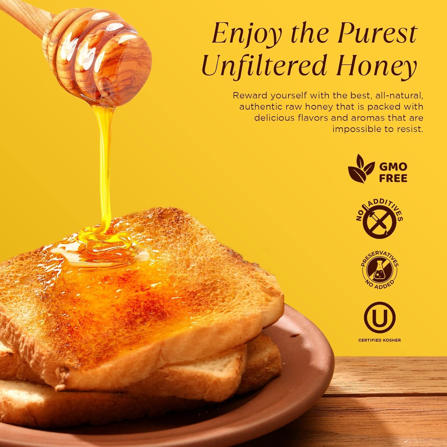 100% Raw & Unfiltered Wildflower Honey - American Made by Pure Southern Honey (48 Ounce) - Medaid International