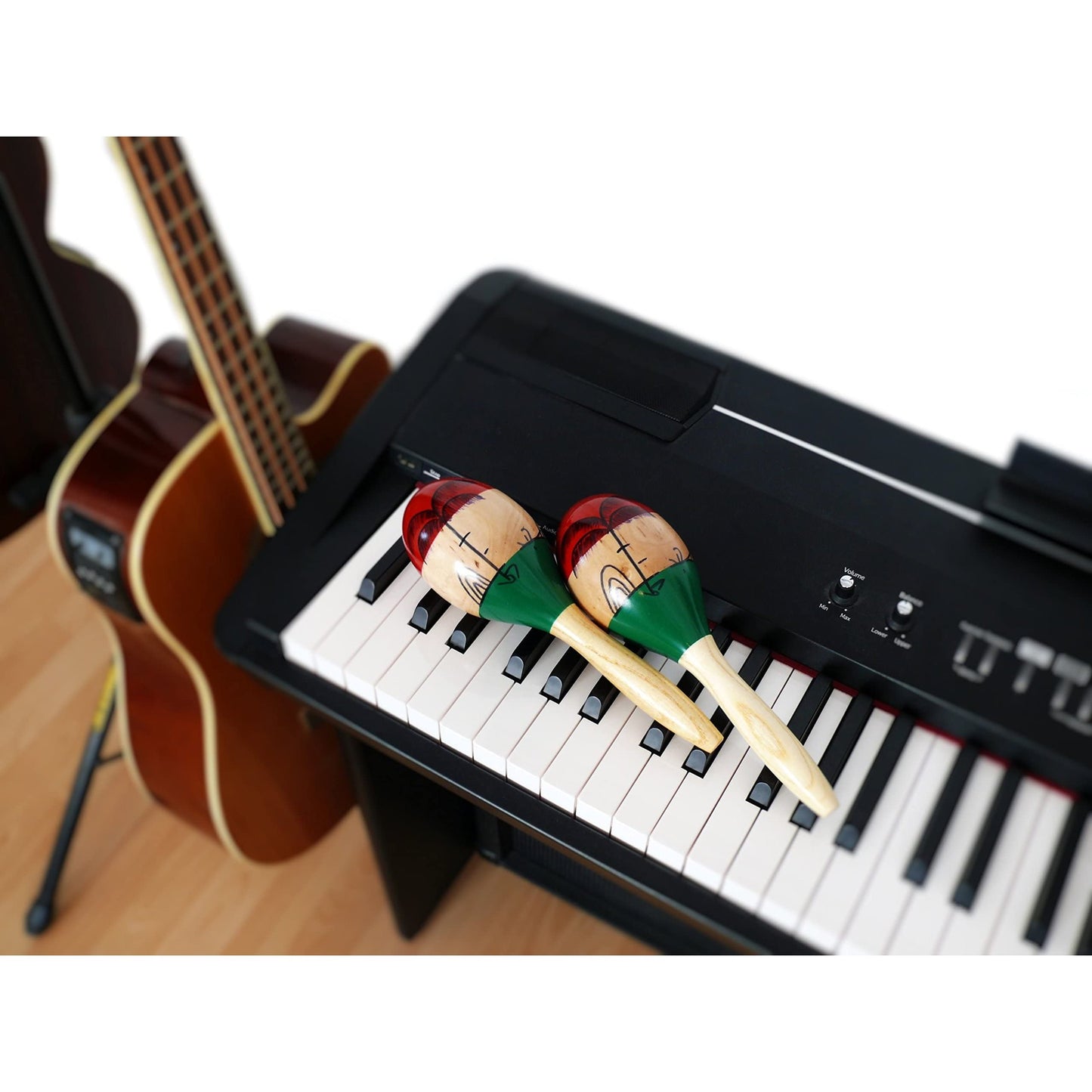 UMIKU Maracas 2PCS 10 Inch Wooden Rumba Shakers Latin Hand Percussion Instrument for Bright Vibrant Sound and Salsa Rhythm - Medaid International