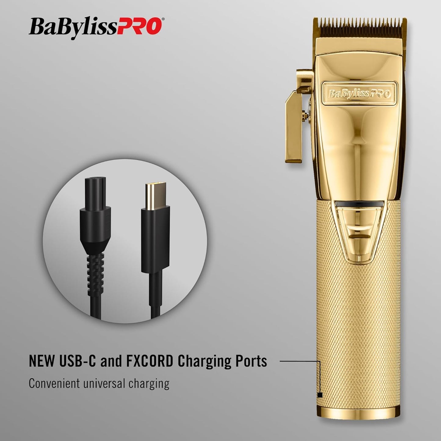 BaBylissPRO GOLDFX+ All Metal Lithium Clipper - Medaid International