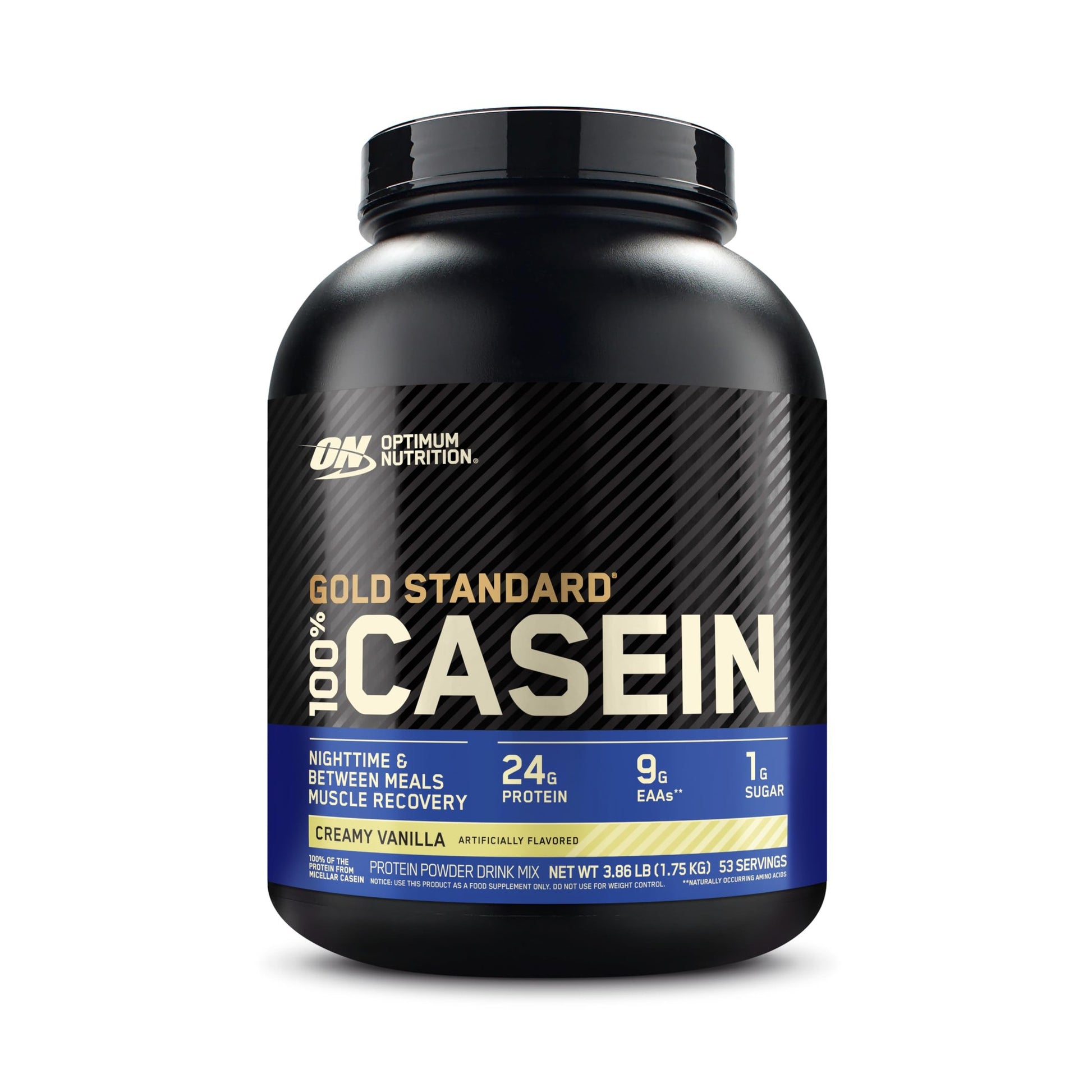 Optimum Nutrition Gold Standard 100% Micellar Casein Protein Powder, Slow Digesting, Helps Keep You Full, Overnight Muscle Recovery, Creamy Vanilla, 4 Pound (Packaging May Vary) - Medaid International