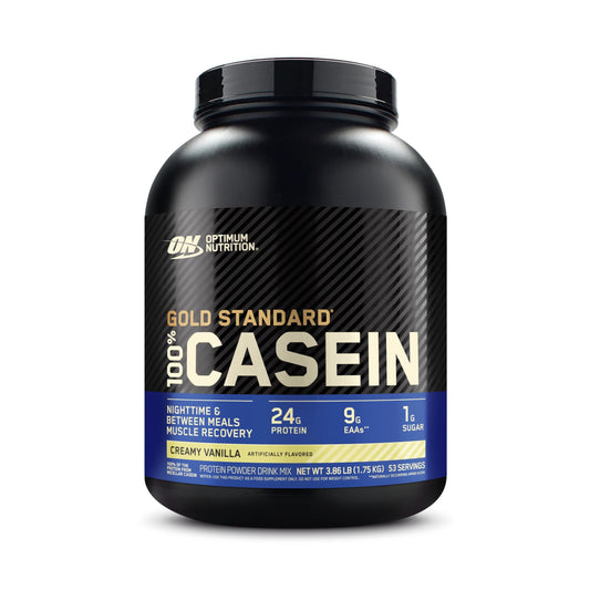 Optimum Nutrition Gold Standard 100% Micellar Casein Protein Powder, Slow Digesting, Helps Keep You Full, Overnight Muscle Recovery, Creamy Vanilla, 4 Pound (Packaging May Vary) - Medaid International