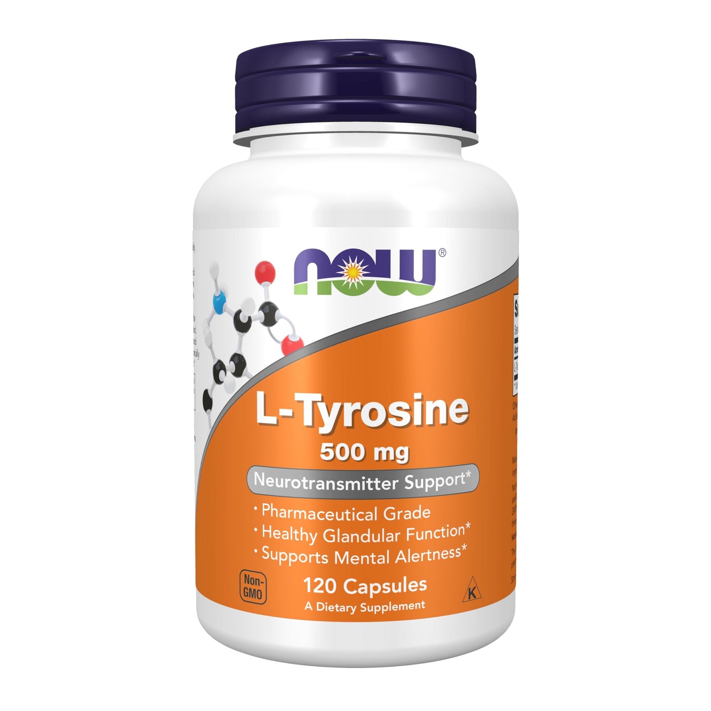 NOW Supplements, L-Tyrosine 500 mg, Supports Mental Alertness*, Neurotransmitter Support*, 120 Capsules - Medaid International