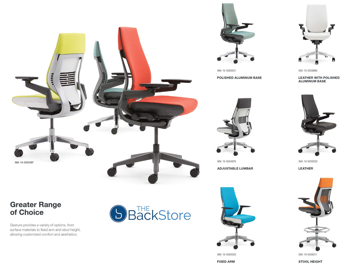 Steelcase Gesture Office Desk Chair with Headrest in Elmosoft Genuine Saddle L147 Leather Plus Lumbar Support High Black Frame wth Soft Hard Floor Casters - Medaid International
