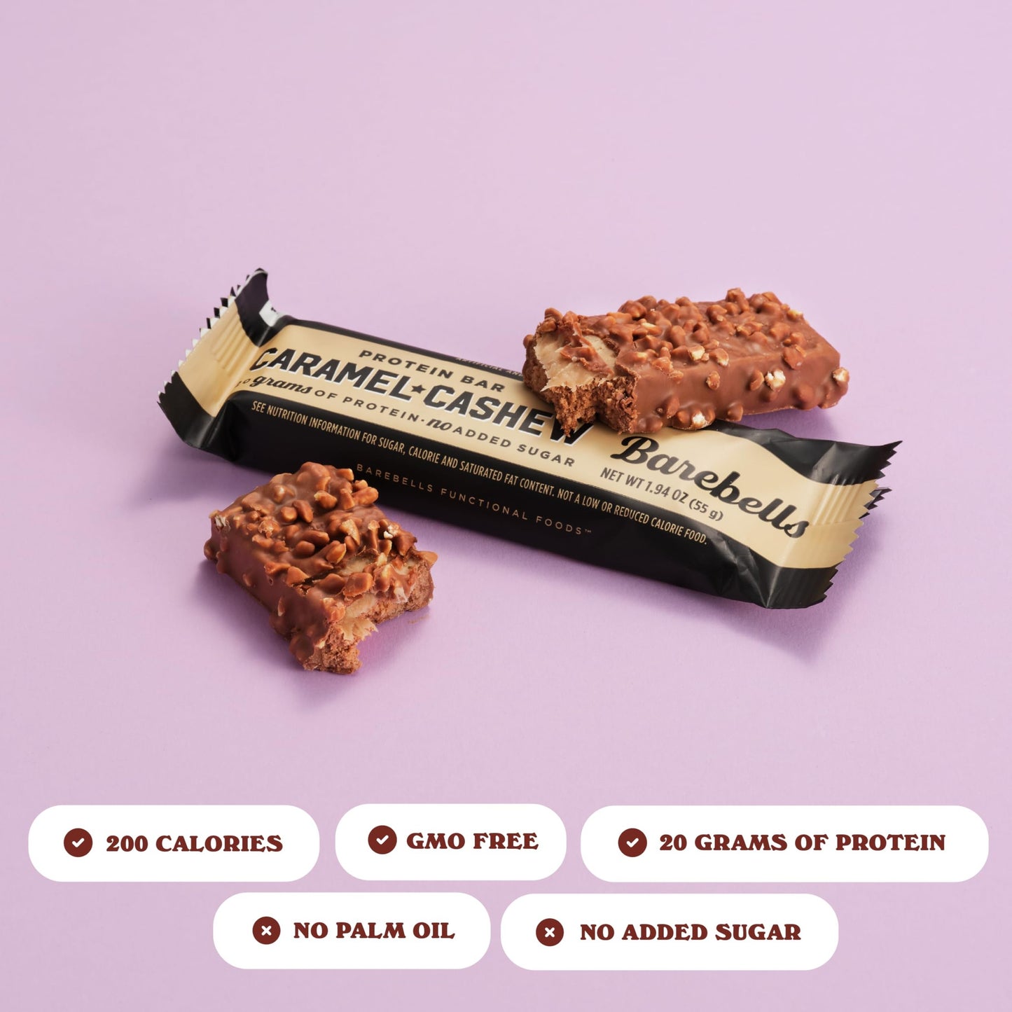 Barebells Protein Bars Caramel Cashew - 12 Count, 20g High Protein Treats - Chocolate Nutrition Bar with 1g Total Sugars - On-The-Go Breakfast or Post-Workout Snack - Medaid International
