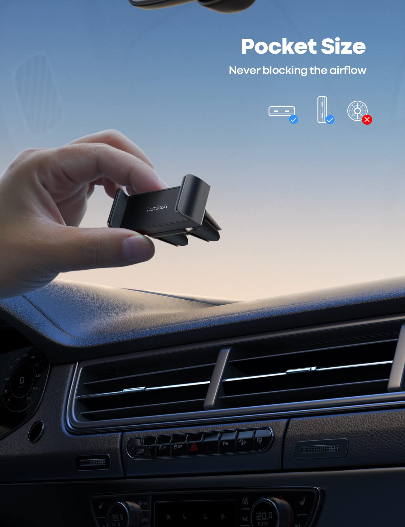 Lamicall Car Vent Phone Mount and Adjustable Laptop Stand - Medaid International